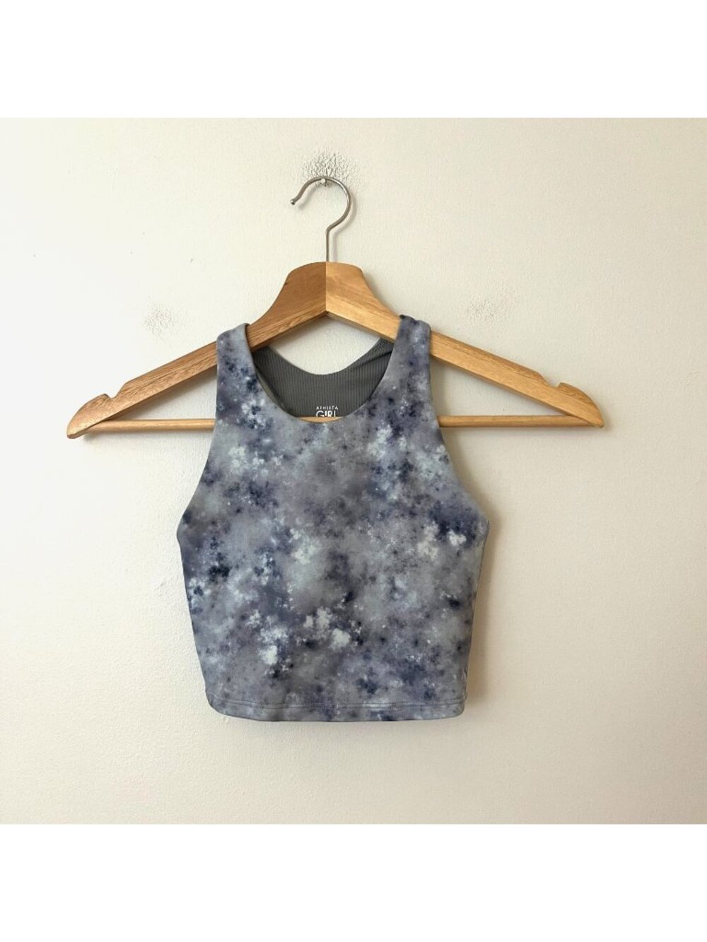Athleta Girl Long Distance Bra Tank Top Gray Purple Tie Dye Girl's Size XS/6